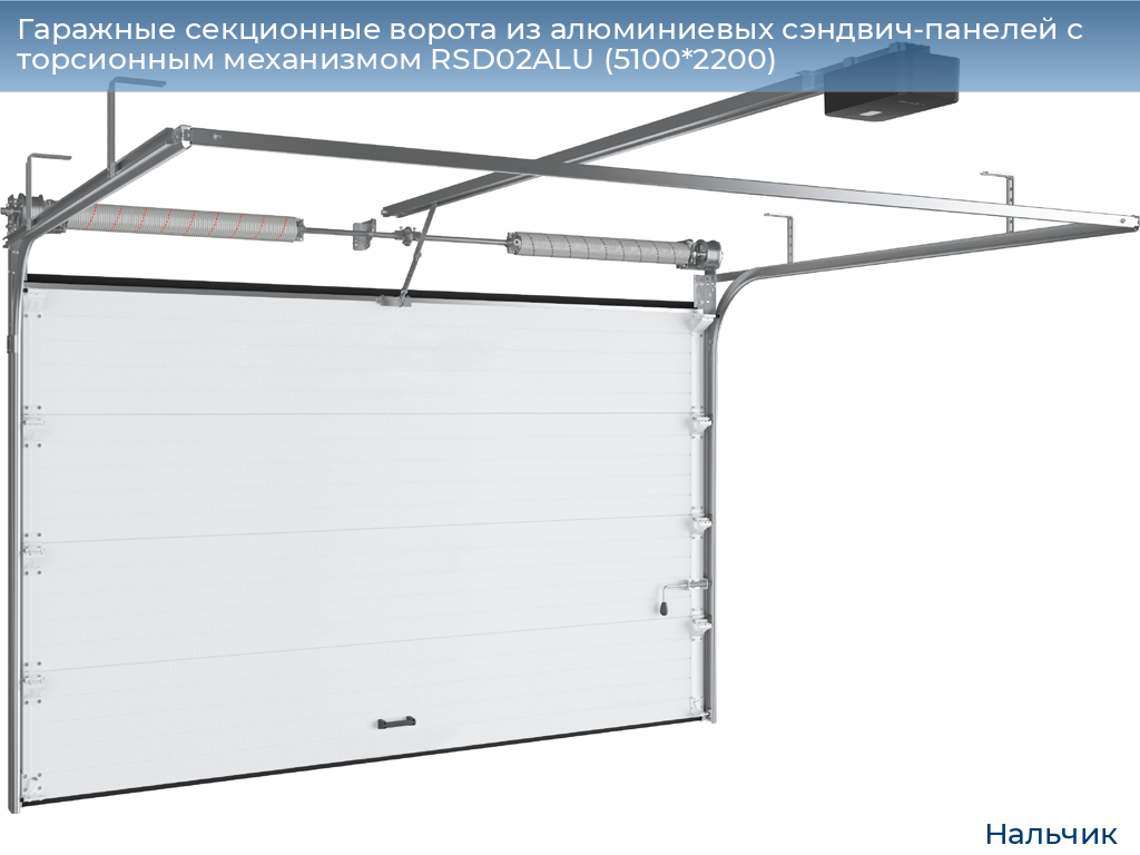 Гаражные секционные ворота из алюминиевых сэндвич-панелей с торсионным механизмом RSD02ALU (5100*2200), nalchik.doorhan.ru