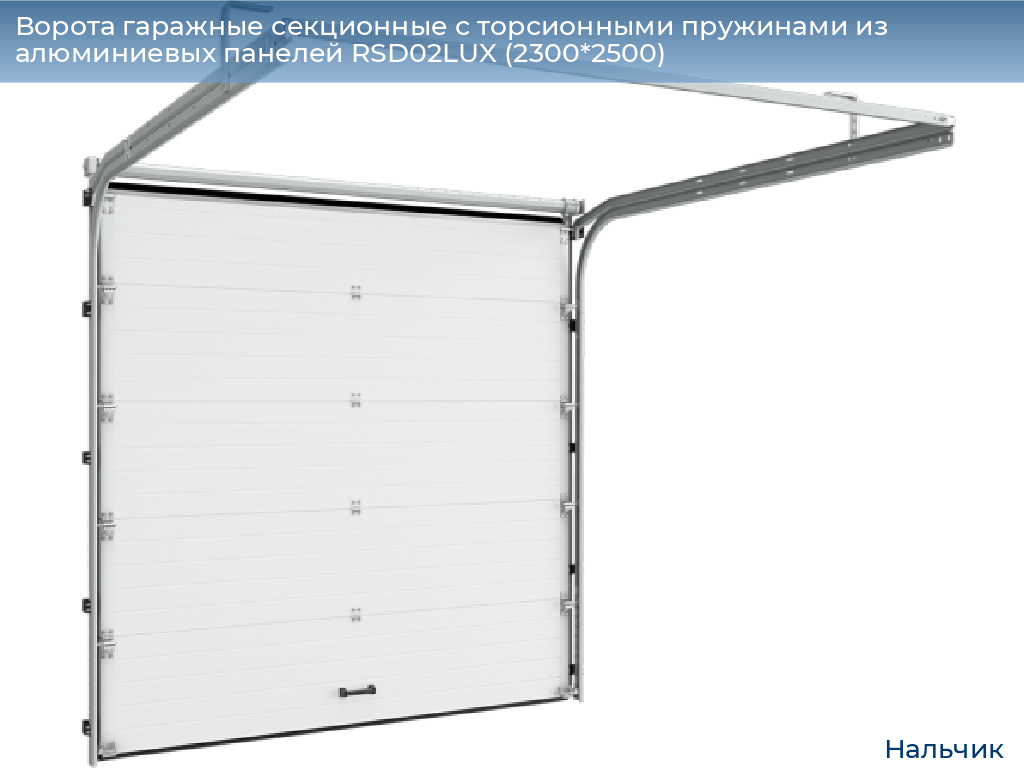 Ворота гаражные секционные с торсионными пружинами из алюминиевых панелей RSD02LUX (2300*2500), nalchik.doorhan.ru