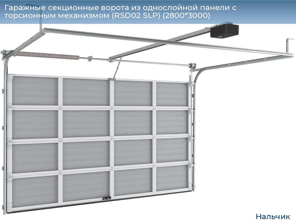 Гаражные секционные ворота из однослойной панели с торсионным механизмом (RSD02 SLP) (2800*3000), nalchik.doorhan.ru