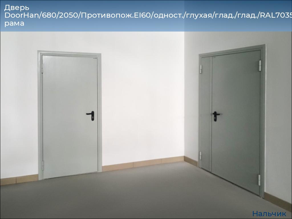 Дверь DoorHan/680/2050/Противопож.EI60/одност./глухая/глад./глад./RAL7035/лев./угл. рама, nalchik.doorhan.ru