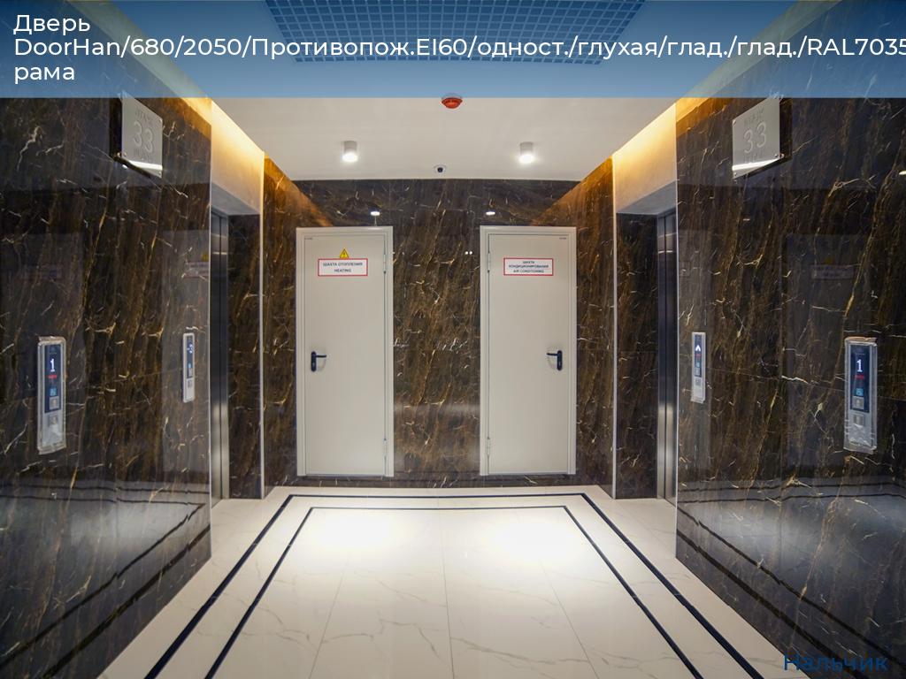 Дверь DoorHan/680/2050/Противопож.EI60/одност./глухая/глад./глад./RAL7035/лев./угл. рама, nalchik.doorhan.ru