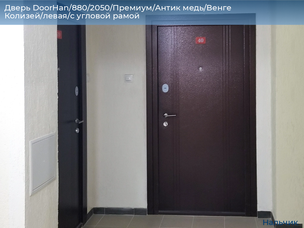 Дверь DoorHan/880/2050/Премиум/Антик медь/Венге Колизей/левая/с угловой рамой, nalchik.doorhan.ru