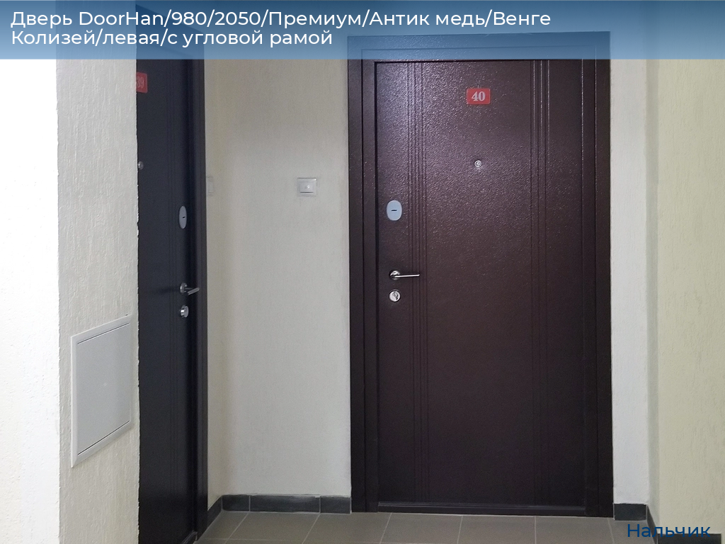 Дверь DoorHan/980/2050/Премиум/Антик медь/Венге Колизей/левая/с угловой рамой, nalchik.doorhan.ru